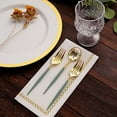 thumbnail image 6 of BalsaCircle 24 Metallic Gold Dusty Sage Green Disposable 6" Premium Plastic Cutlery Spoons Forks Set Party Events Tableware Decorations, 6 of 8