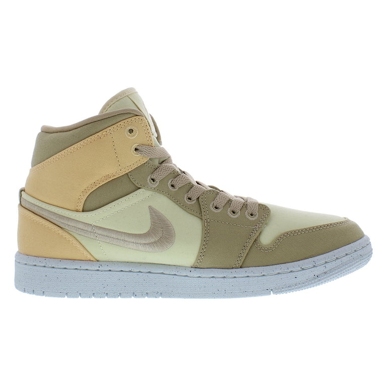 Women s Air Jordan 1 Mid SE Canvas Khaki Muslin Desert Gold DV0427 102 10 Walmart