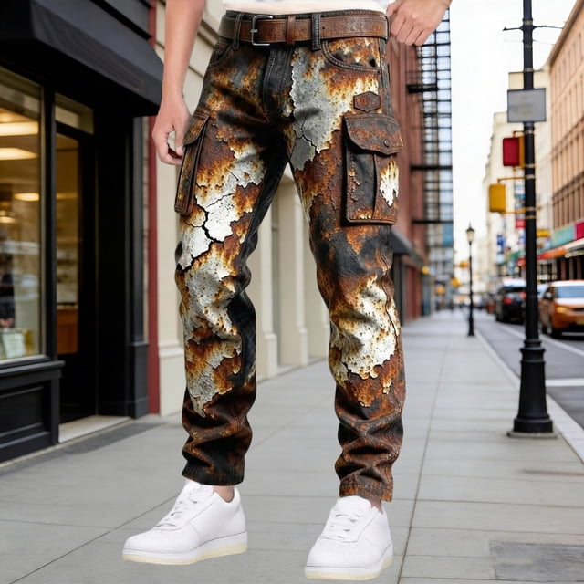 Pantalon Cargo à Imprimé Durable pour Hommes avec Poches, Utilitaire Polyvalent, Pantalon d'Extérieur pour la Randonnée, le Camping, le Port Quotidien