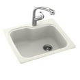 thumbnail image 7 of swanstone ks02522sb.011 solid surface 1-hole dual mount single-bowl kitchen sink, 25-in l x 22-in h x 9-in h, tahiti white, 7 of 7