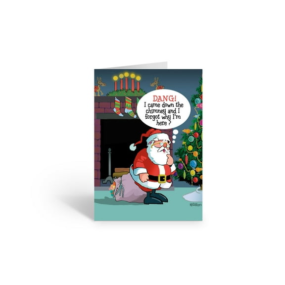 Santa Showing his Age Christmas Card - Funny Christmas Card - 18 Cards & 19 Envelopes