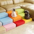 thumbnail image 3 of Flmtop 2-Step Mesh Folding Pet Dog Ramp Stairs Puppy Cat Animal Mat Bed House Cushion Grey, 3 of 9