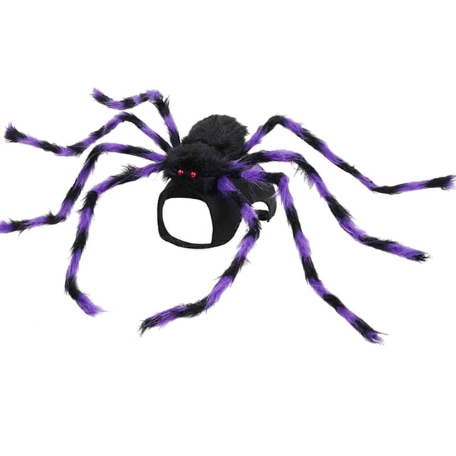 Costume d'Halloween pour Animaux de Compagnie Chats et Chiens Design Effrayant Violet Tissu Doux Respirant Bretelles Réglables pour Fêtes Intérieures Extérieures