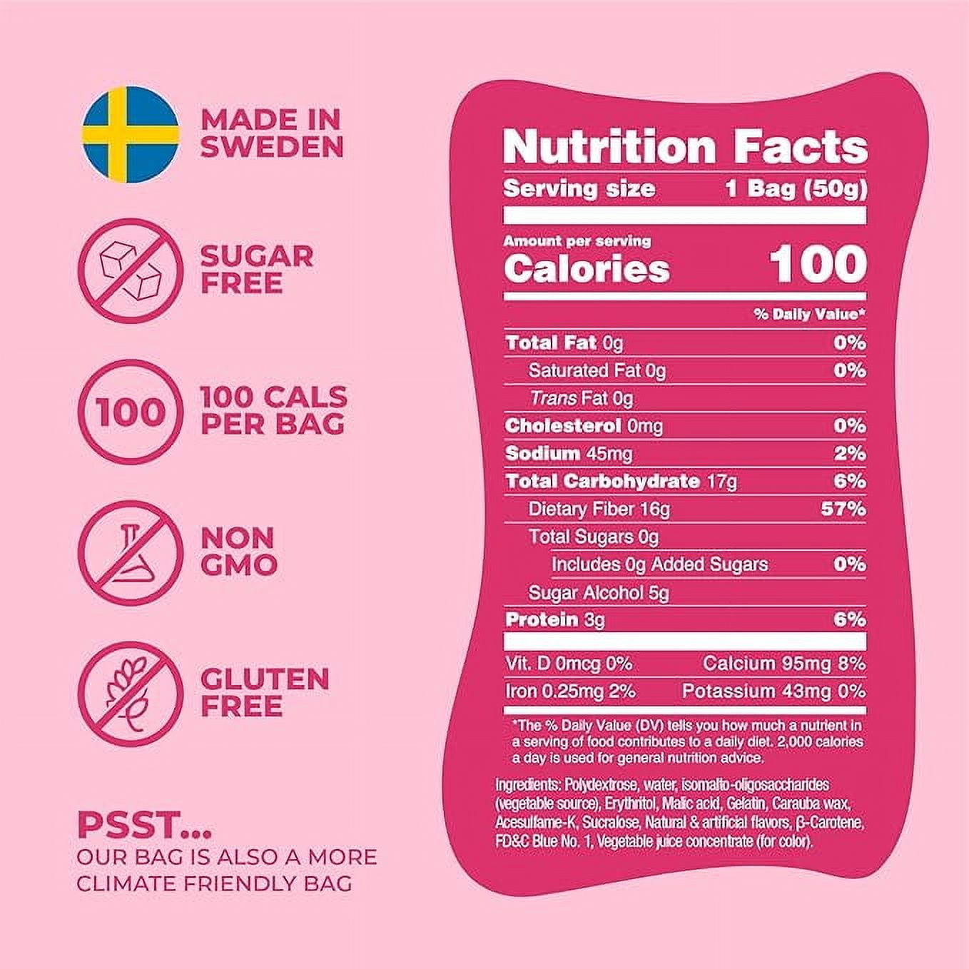 Pandy Swedish Candy Sugar Free Candy Sour Cherry Flavour 14 Bags- Swedish Candy Mix - Diet Candy Keto Gummy Low Calories Snacks - Healthy Sweets 14 x 1.8oz