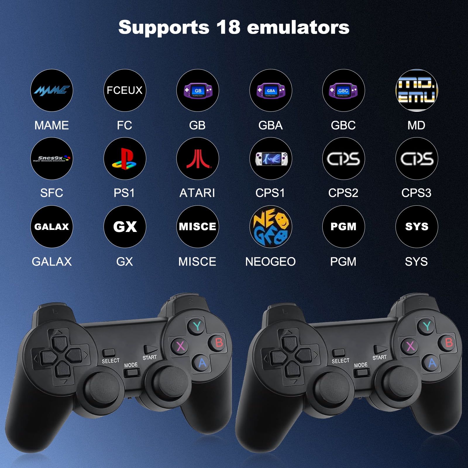 Retro Game Console - Classic Video Games with 4K HDMI, Built-in 20000+ Games, Dual 2.4G Wireless Controllers