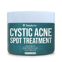 TreeActiv Cystic Acne Spot Cream with Sulfur & Tea Tree Oil, Helps Reduce Pimples & Blemishes