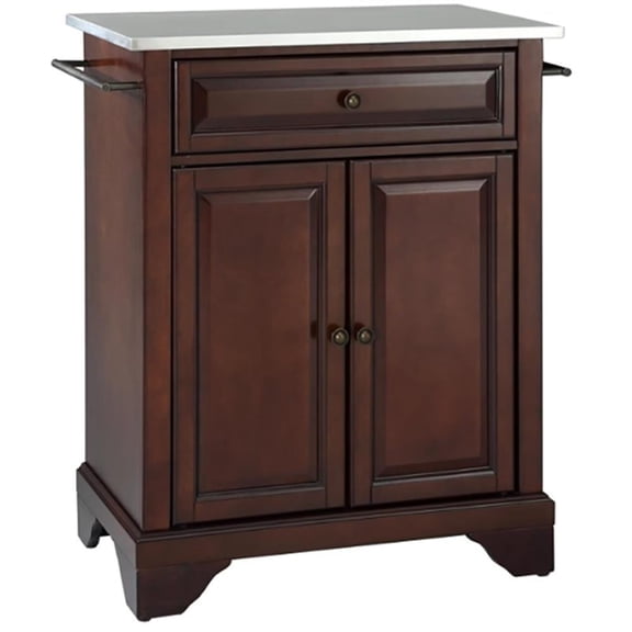 Crosley Furniture LaFayette Wood Portable Kitchen Island in Mahogany