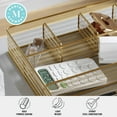 thumbnail image 4 of Martha Stewart Ryder Gold Mesh Metal 6 Compartment Large Desk Drawer Organizer for Accessories and Office Supplies, 4 of 11