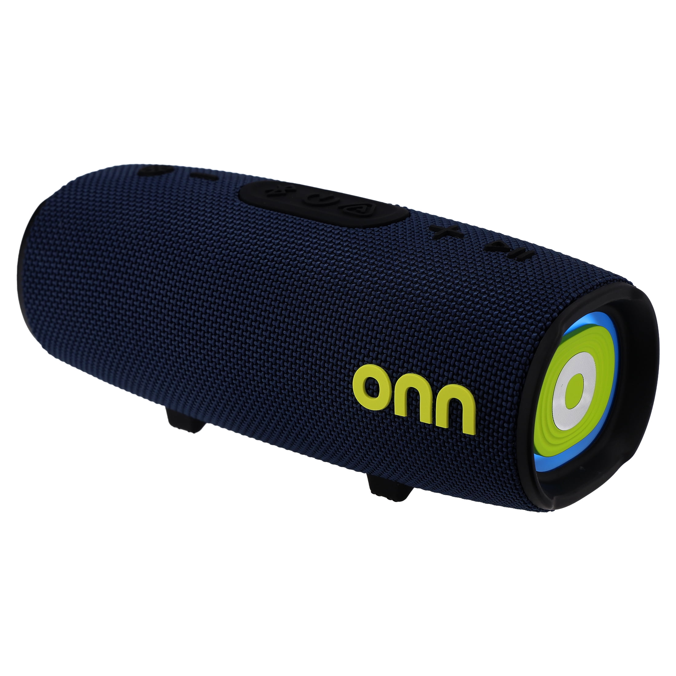 onn medium rugged speaker with led lighting navy