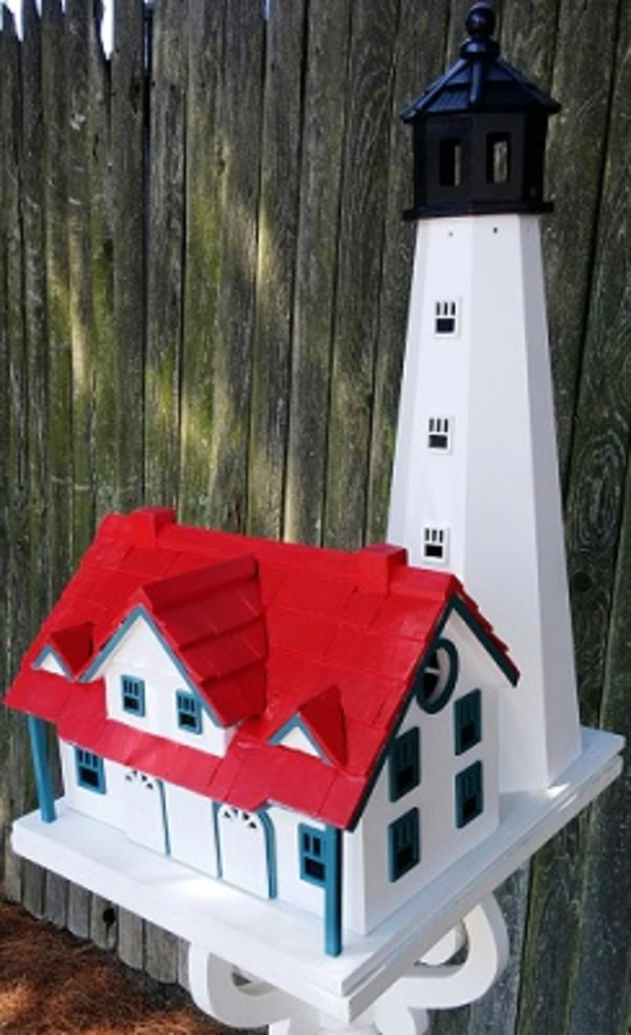 20" Fully Functional Portland Head Lighthouse Cottage Outdoor Garden Birdhouse by CC Outdoor Living