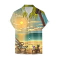 thumbnail image 3 of Camisas Cuello De Hombre Hombres Casual Manga corta Primavera Verano Turndown Neck 3D Impreso Camisas Moda Top Blusa Camisas (Green, L), 3 of 4