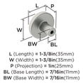 thumbnail image 4 of Amerock Versa 1-3/8 inch (35mm) Diameter Satin Nickel Cabinet Knob, 10 Pack, 4 of 4
