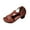 Brown, variant on Women'S High Heel Chunky Sandals Open Toe Comfort Cushion Footbed Pu Upper 2.95In Heel Us5.5