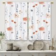 thumbnail image 5 of Pink Floral Kitchen Curtains Watercolor Flower Boho Small Short Cafe Window Curtains Minimalist Leaf Botanical Rod Pocket Bathroom Living Room Bedroom Window Drapes Treatment (27.5x39 Inch), 5 of 6