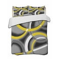thumbnail image 2 of Yellow Geometric Twin Size Down Alternative Comforter, Lightweight Comforter Quilt Bedding Set with Pillow Shams Gray Black Retro Abstract Stripes Lines All Seasons Bed Comforter Duvet Insert 68"x86", 2 of 7