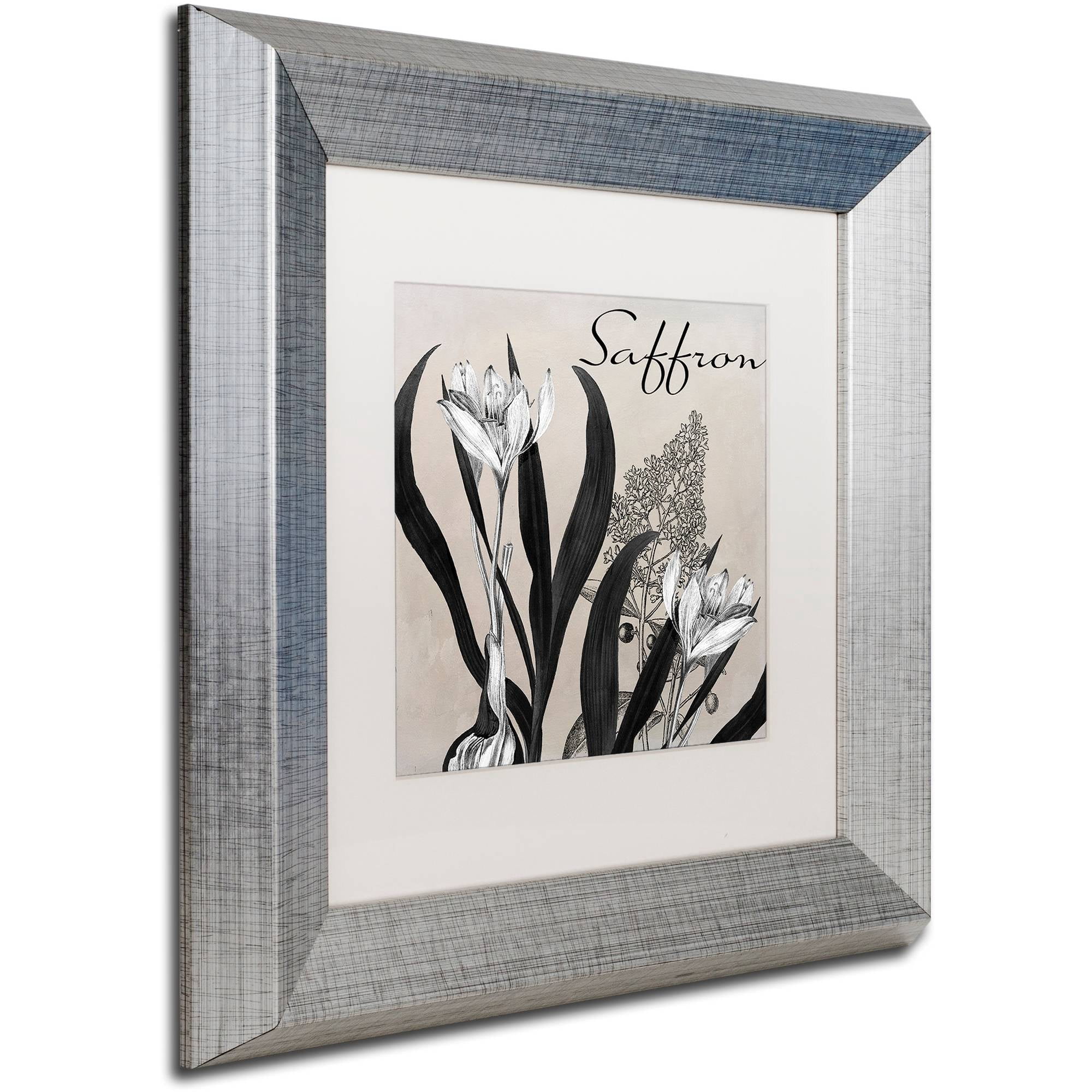 Trademark Fine Art "Flowering Herbs I" Canvas Art by Color Bakery White Matte, Silver Frame