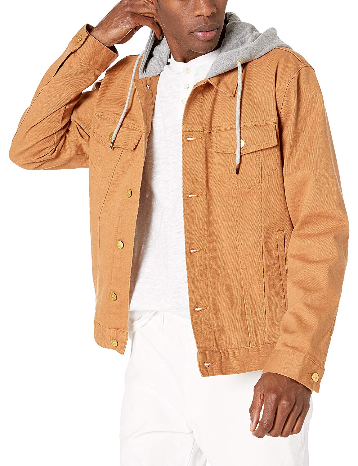 LRG Coats & Jackets Mens Jackets Gray Small ButtonFront Denim Hooded