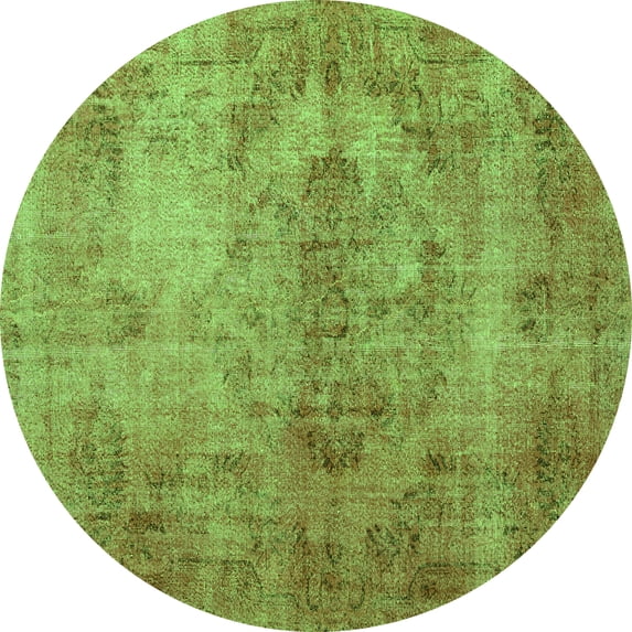 Ahgly Company Indoor Round Persian Green Bohemian Area Rugs, 4' Round