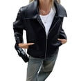 thumbnail image 2 of Chaqueta de para Mujer, de Gamuza Sintética, para Otoño e Invierno, Abrigos, Ropa y Tops. Negro M, 2 of 8