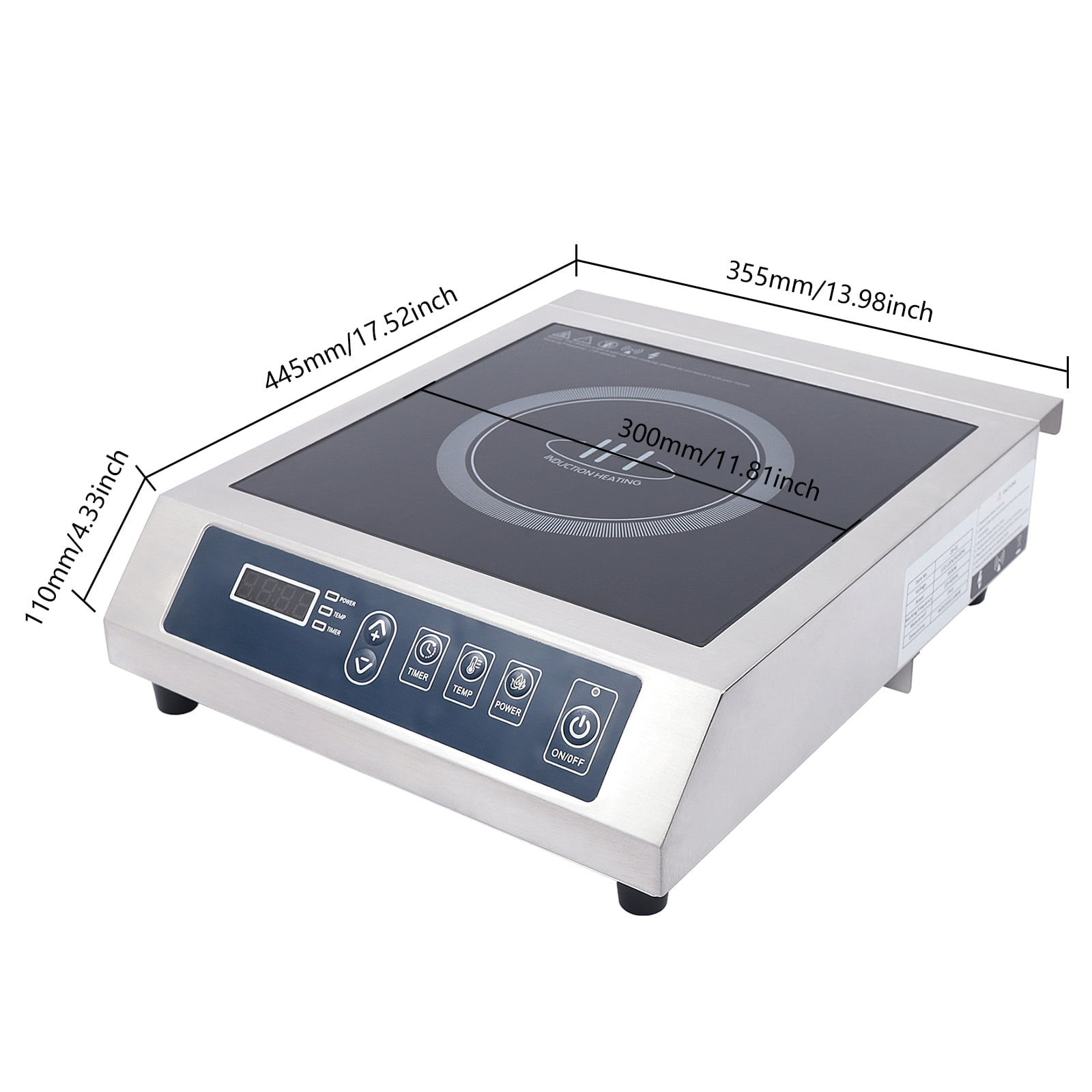 TOOL1SHOoo High Power Induction Cooktop 110V 3500 Watt Countertop Burner + Temp Power Panel
