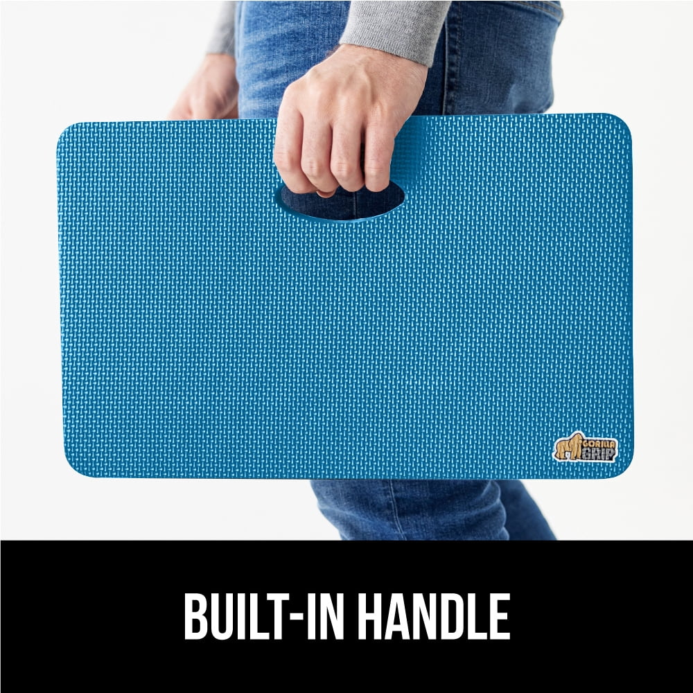 GORILLA GRIP Kneeling Pad, Cushioning Support for Knees, Extra Thick, Water Resistant, 17.5x11 Blue