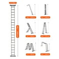 thumbnail image 2 of KFFKFF Versatile Collapsible Ladder, 7-Function Tall Expanding Step Ladder, A-Shape 5-Step Extendable Ladder, 19ft Maximum Height Robust Adjustable Ladder, 330 lbs Load-Bearing for Domestic Outdoor, 2 of 9
