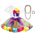 thumbnail image 2 of Falda de ballet JOINSI con tutú arcoíris para niñas con camisa collar y pulsera pequeña, 2 of 2