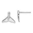 thumbnail image 1 of Million Charms 925 Sterling Nautical Sea Life Charm, Polished Whale Tail Post Earrings, 1 of 2