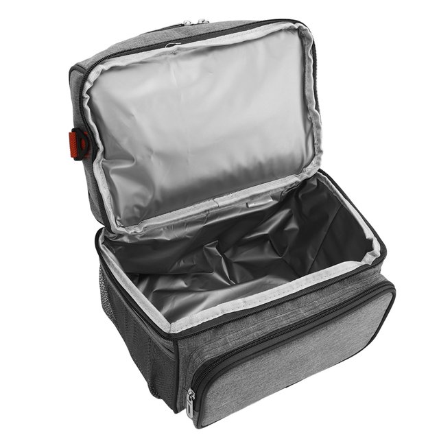 Bolsa de almuerzo aislada bolsa refrigeradora plegable cierre de cremallera fluido multiusos de doble capa de 10L para acampar