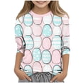thumbnail image 2 of Xdegoge Little Girls Cute Graphic Long Sleeve T Shirts Abstract Watercolor Bunny Rabbit Pattern Print Crewneck Casual Playwear School Tops Soft Pullover Tee Basic Outfit, 2 of 5