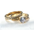 thumbnail image 4 of Matching Rings Couple Rings Yellow Gold Plated 1CT AAA Cz Women Wedding Ring Sets, 4 of 7