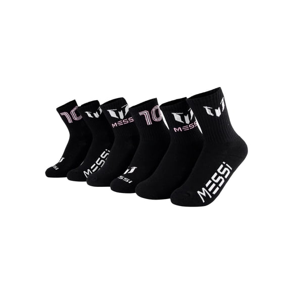 Medias Messi para niño, 6 pares, suaves y elásticas, tipo crew