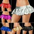 thumbnail image 2 of Jupe de Fête en Cuir Verni Métallisé Micro PVC Effet Mouillé pour Femmes, Courte, faldas pour Boîte de Nuit et Soirée, 2 of 4