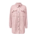 thumbnail image 6 of ABATAB Women's Winter Warm Fleece Shacket Jackets Soft Button down Casual Long Sleeve Lapel Neck Warm Outerwear with Chest Pockets(X-Large,Pink), 6 of 7