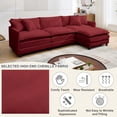 thumbnail image 6 of Liangfu Modular Sectional Sofa with Movable Ottoman - Premium Chenille Fabric, Convertible L-Shaped Couch Chaise for Living Room, 300 lbs Capacity Red, 6 of 9