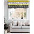 thumbnail image 5 of Floral Leaf Valances for Windows, Rod Pocket Kitchen Valance Curtains - Soft & Washable Small Window Treatment for Living Room,&nbsp;Bathroom, Black Yellow, 54x18inch, 5 of 9