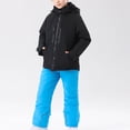thumbnail image 2 of 4-16 Years Kid's Solid Color Girls Boys Ski Suit Windproof Warm Solid Color Skiing Set Blue, 2 of 7