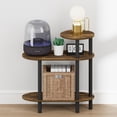 thumbnail image 4 of Furinno TURN-N-TUBE 3-Tier Oval Sofa Open Shelf Narrow Nightstand Amber Pine, 4 of 4