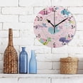 thumbnail image 6 of Colorful Cartoon Whales Beautiful Roses Leaves Round Wall Clock Silent Analog Battery Operated Gold Pointer Home Decor 9.84" Diameter, 6 of 11