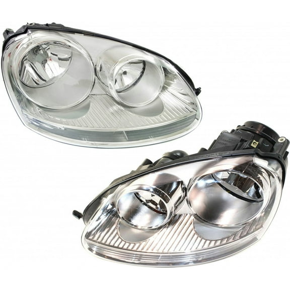 For Volkswagen Jetta Headlight Assembly 2005-2010 Driver and Passenger Side Pair w/Bulbs Replaces VW2502127 VW2503127