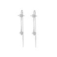 thumbnail image 1 of Silver Star Earrings Chain for Women Girls Long Earrings Star Drop Tassel Earrings Threader, 1 of 5