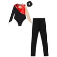 thumbnail image 4 of renvena Justaucorps de Ballet pour Tout-Petits Unitards de Danse Intégrale pour Filles avec Leggings Bandeau B Rouge 10, 4 of 5