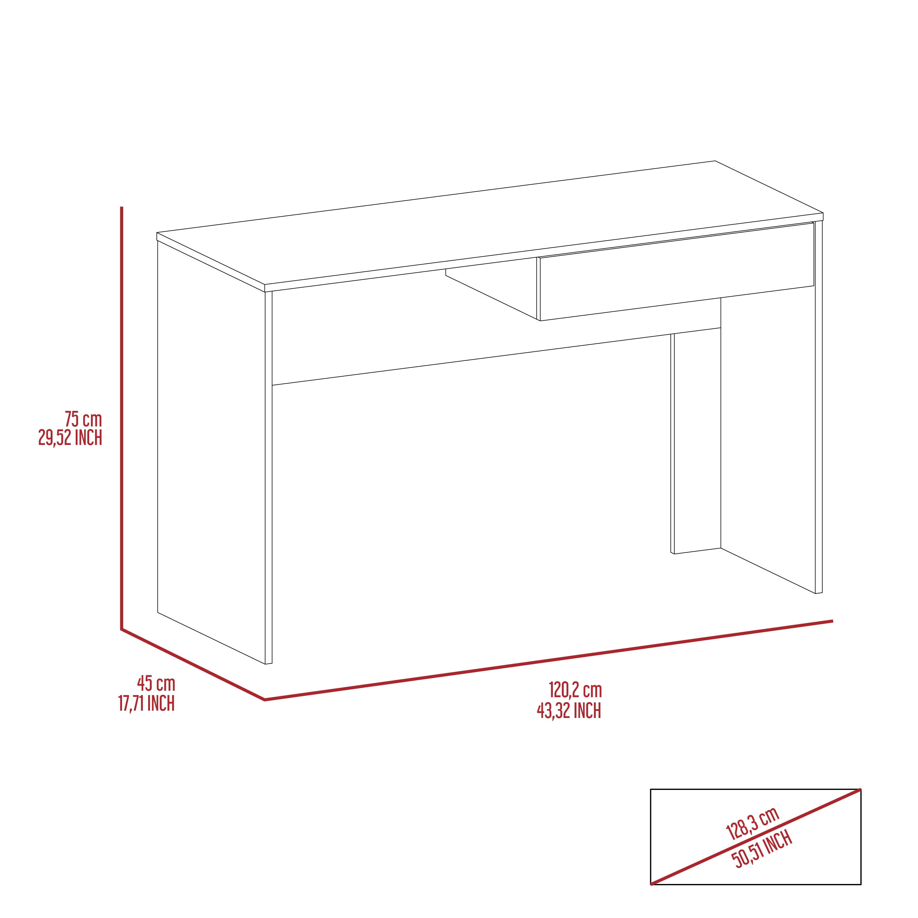 Astoutdoor Acre Writing Computer Desk with One Drawer, Black