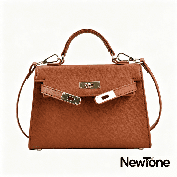 NewTone Women Mini Square PU Handbag, Top Handle Flap Lock Crossbody Purse with Adjustable Strap, Multi Color Gold/Silver Metal Hardware Shoulder Bag for Daily Casual Outfit