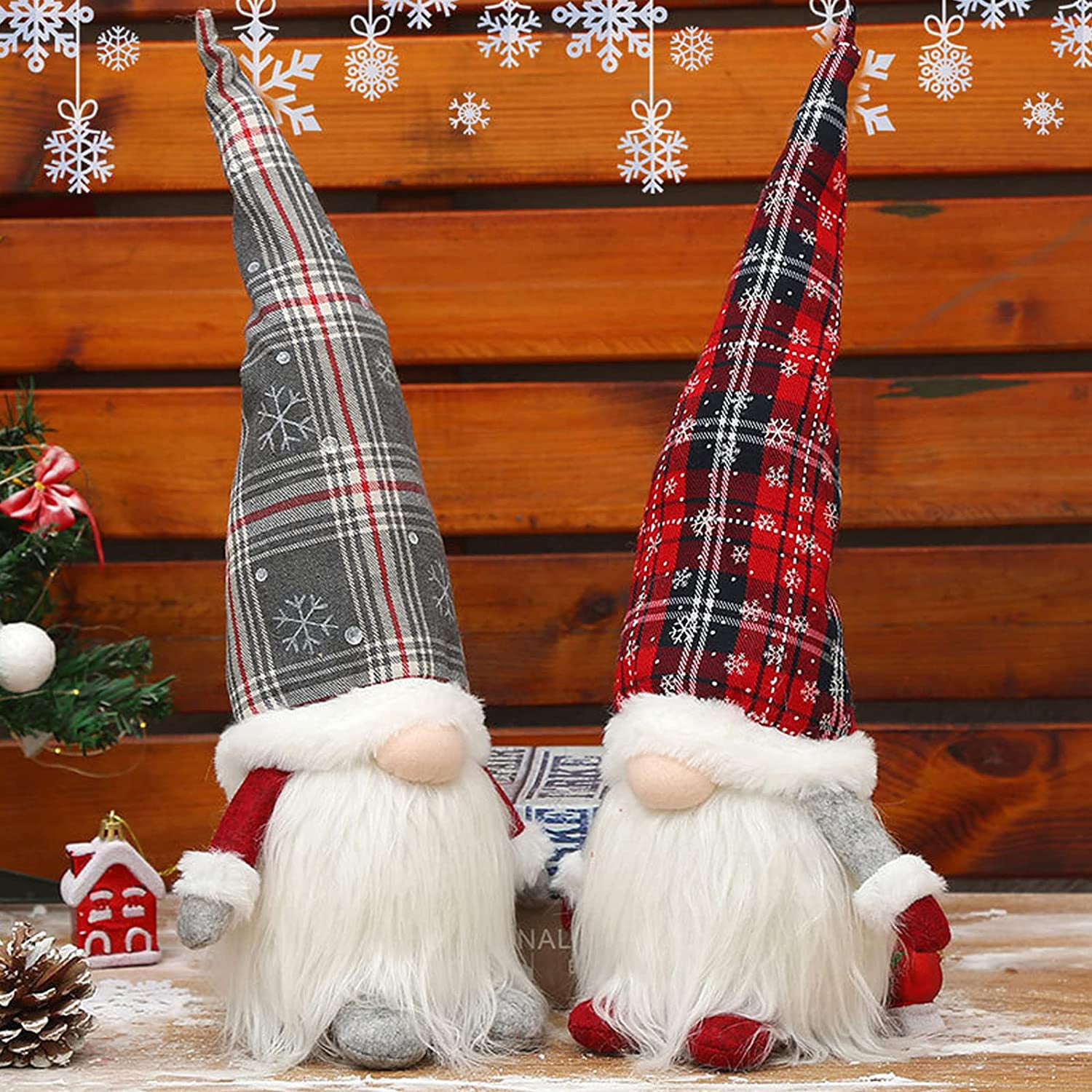 Santa Gnome Plush Doll,Santa Claus Plush Elf Toy Faceless Santa Doll Window Decoration Christmas Decorations,Lovely Gift Ornaments to Add Festive Atmosphere 3-Pack
