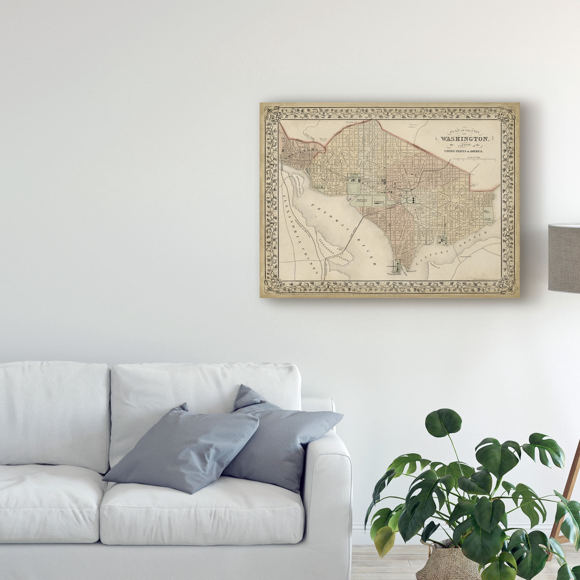 Trademark Fine Art 'Plan of Washington DC' Canvas Art by Mitchell