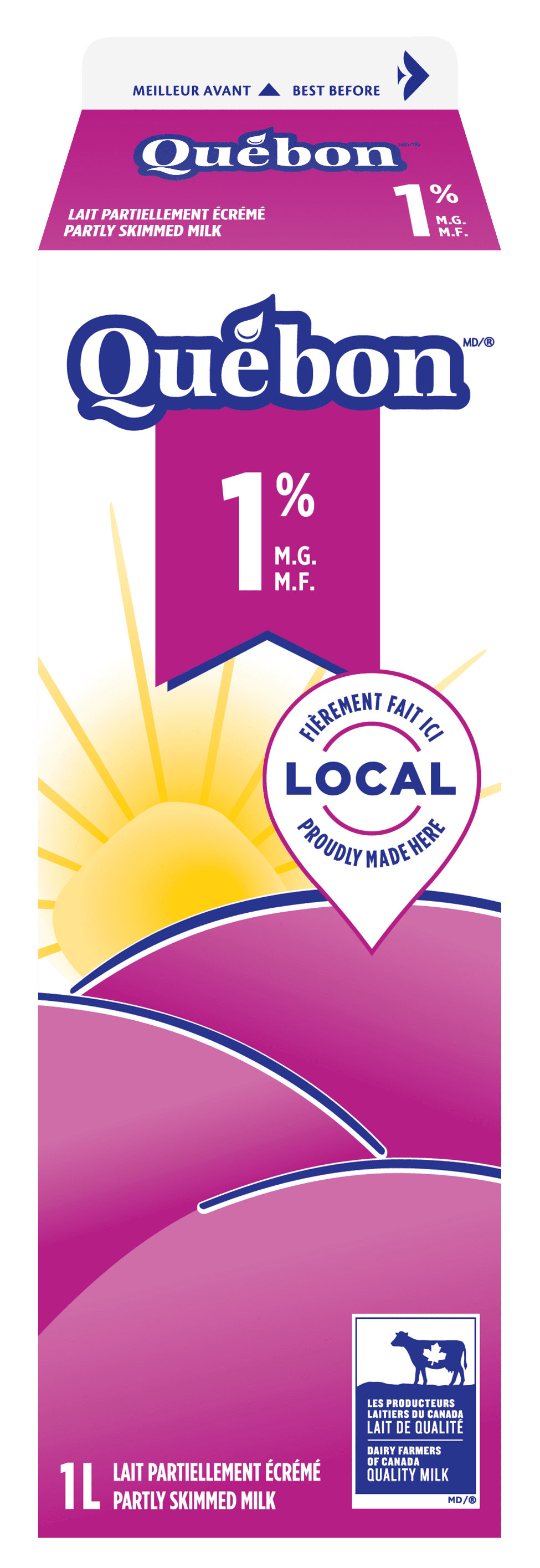 Québon Partly Skimmed 1% Milk, 1 L