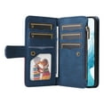 thumbnail image 5 of Multifunctional Case for Samsung S20 FE,[RFID Blocking] 9 Credit Cards Holder with Wrist Strap, Premium PU Leather Zipper Wallet Purse Magnetic Flip Phone Cover for Samsung Galaxy S20 FE, Blue, 5 of 11