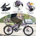 thumbnail image 6 of 20 Inch Folding Mountain Bike, 7 Speed Full Suspension High-Carbon Steel Foldable Bicycle with Anti-Skid Tires, Dual Disc Brake Folding Bikes for Adults/Men/Women, Purple, 6 of 6