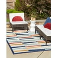 thumbnail image 3 of Unique Loom Belize Outdoor Collection Area Rug - Lamanai (6' x 9' Rectangle Ivory/Navy Blue), 3 of 12
